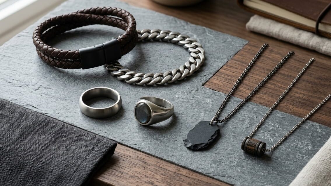 Herresmykker – guide til armbånd, halskæder, ringe og materialer