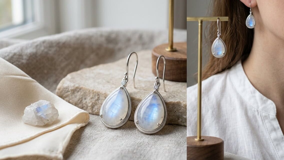 Øreringe med månesten – guide til farver, materialer og styling